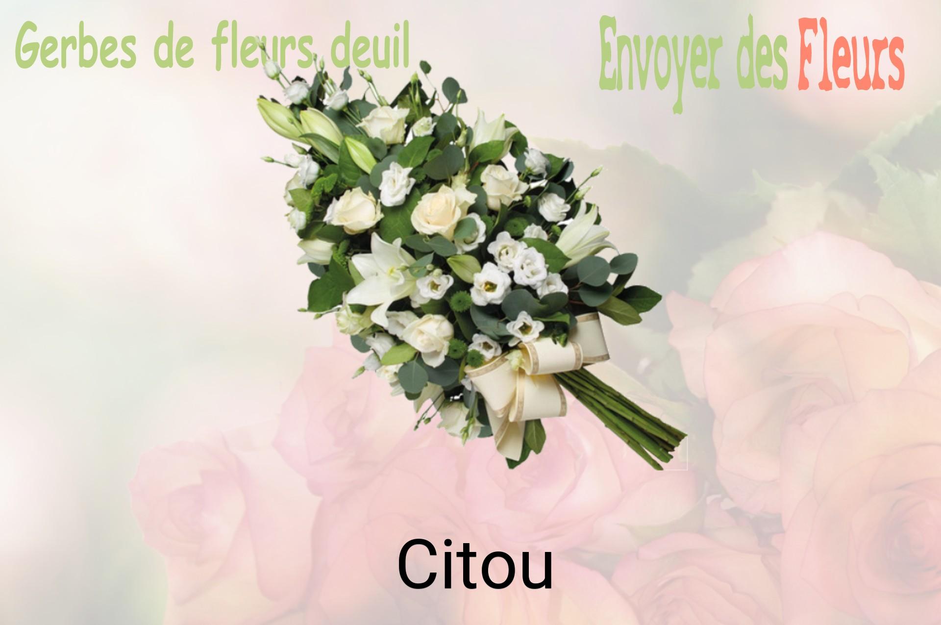 Gerbe de fleurs de deuil livrée à Citou